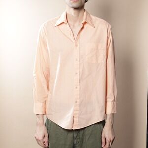 Vintage Bristol Men's Peach Long Sleeve Button Down Shirt Size Medium, 15.5